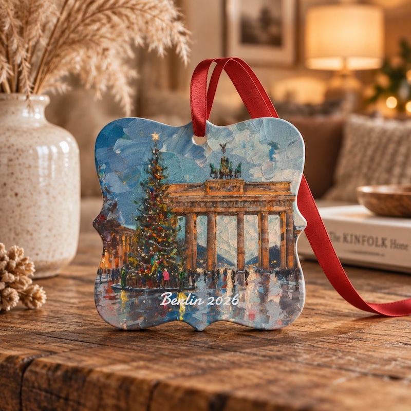 Personalized Berlin Ornament, Brandenburg Gate Christmas Tree