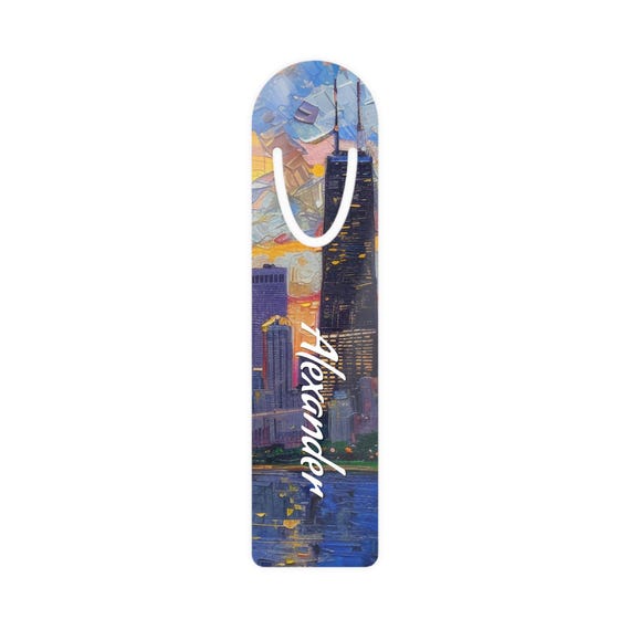 Chicago Impressionist Skyline Metal Bookmark