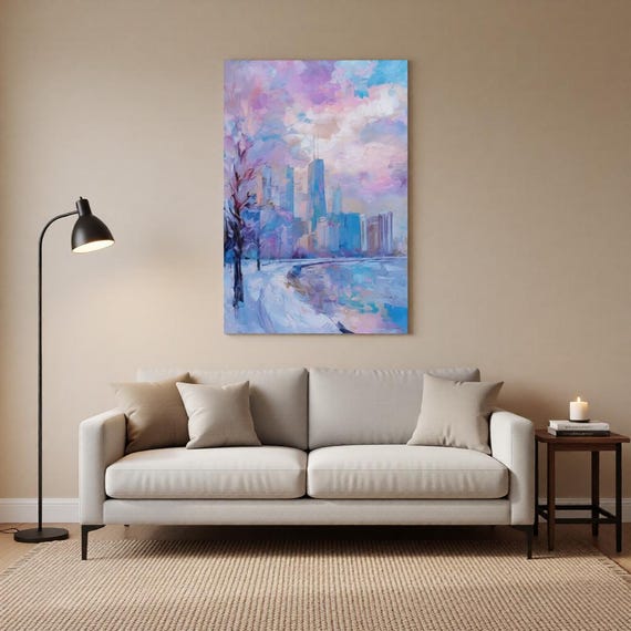 Chicago Winter Skyline Poster Print