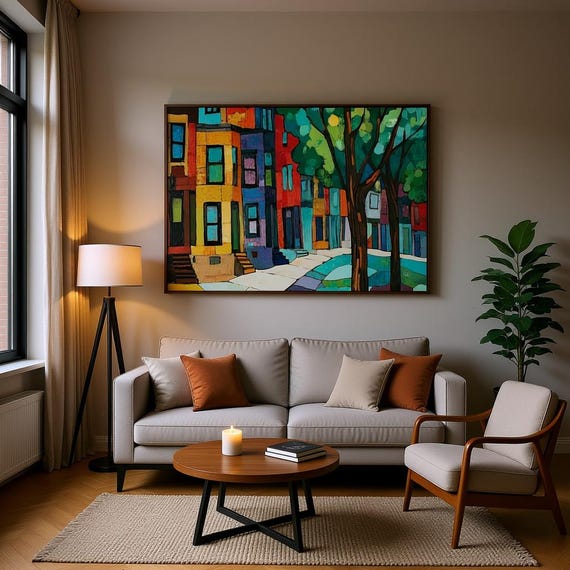 Chicago Abstract Brownstones Poster Print