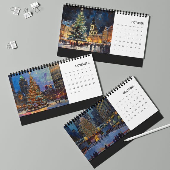 World Christmas Trees 2027 Desk Calendar