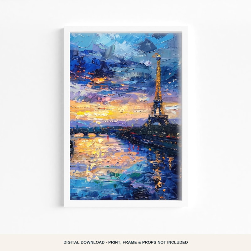 Paris Eiffel Tower Printable Wall Art | Study Abroad Memory Gift